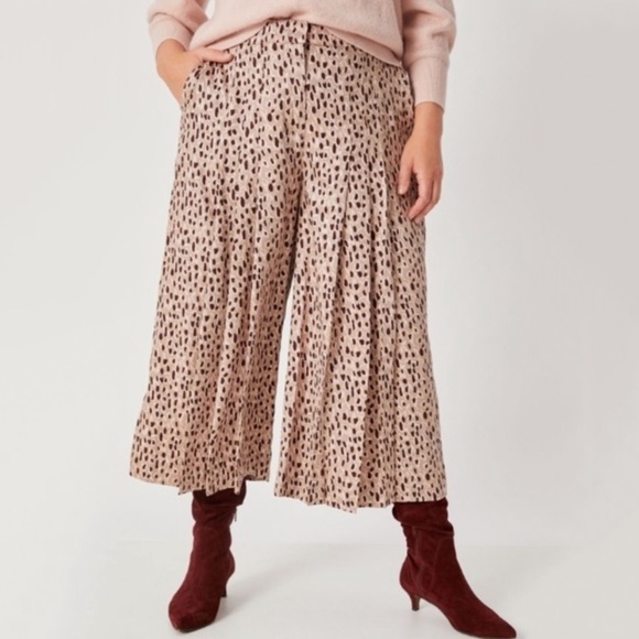 NWT Anthropologie Isobel Printed Wide Leg Crop Pants - Picture 2 of 8
